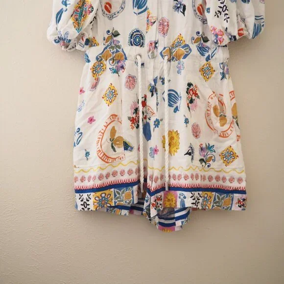 Label of Love Portafino Playsuit Short Sleeve Floral Romper sz L - Picture 7 of 13